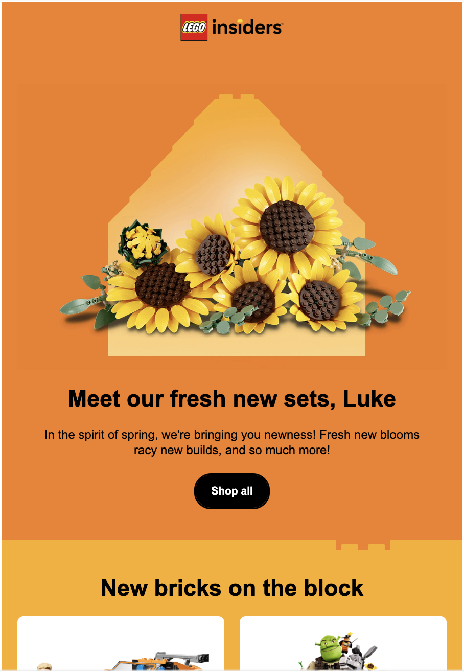 LEGO theme recommendations email