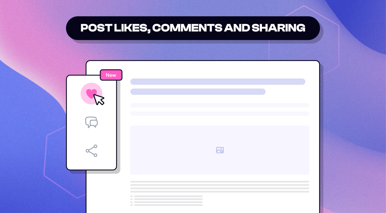 Post likes, comments, and sharing