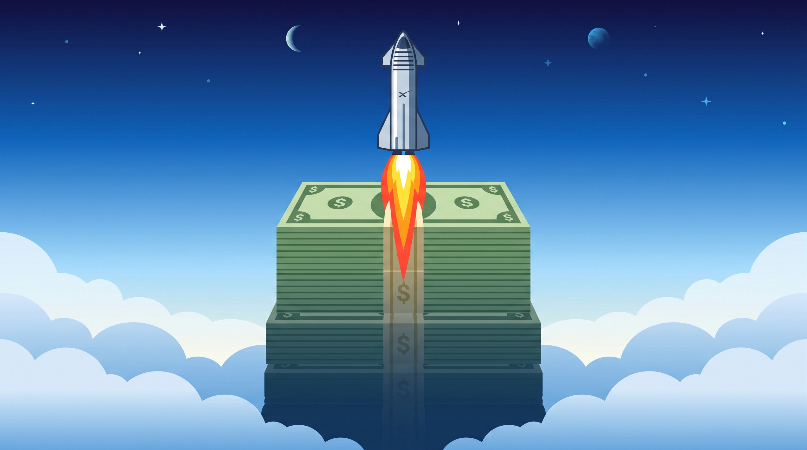 Illustration de l'introduction en bourse de SpaceX