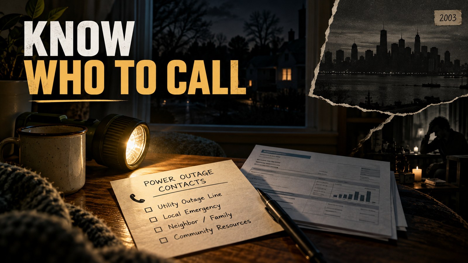 Illustrative documentary collage: KNOW WHO TO CALL