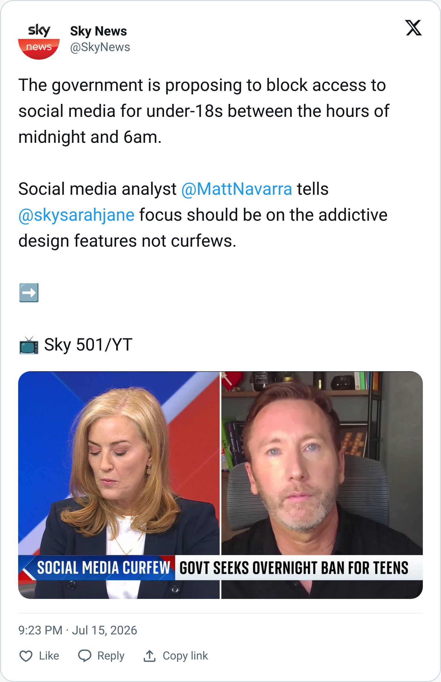 Tweet screenshot