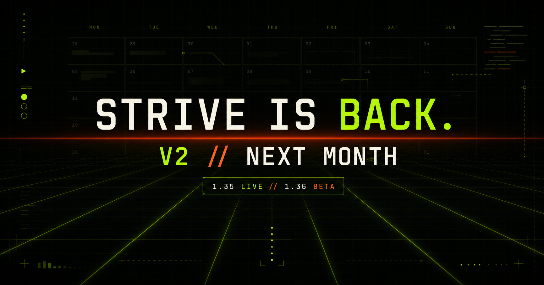We’ve been quiet. Now Strive is back.