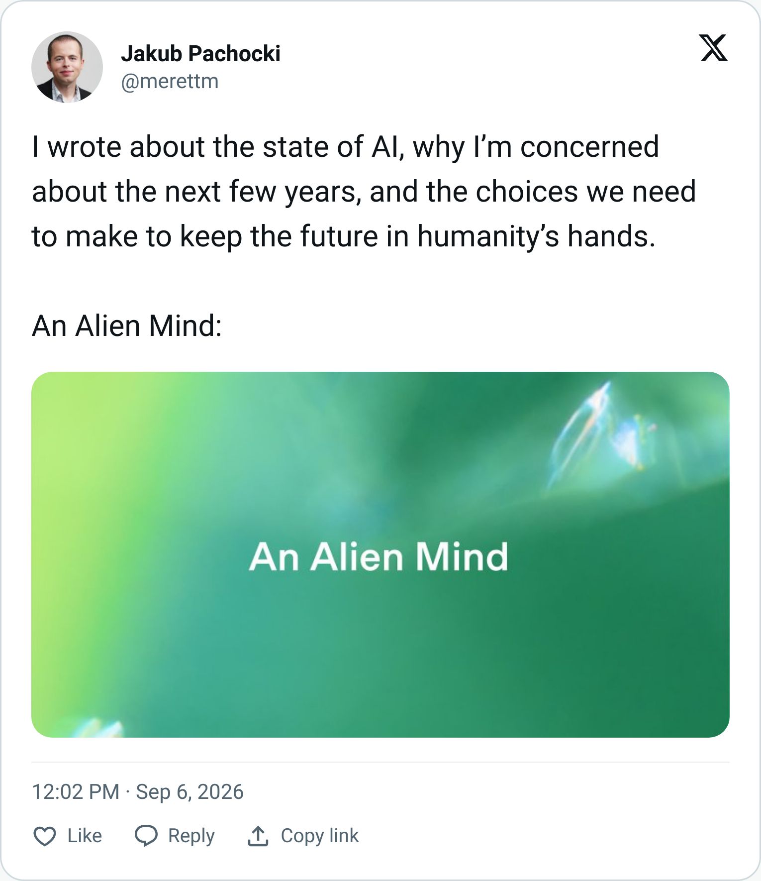 Tweet screenshot