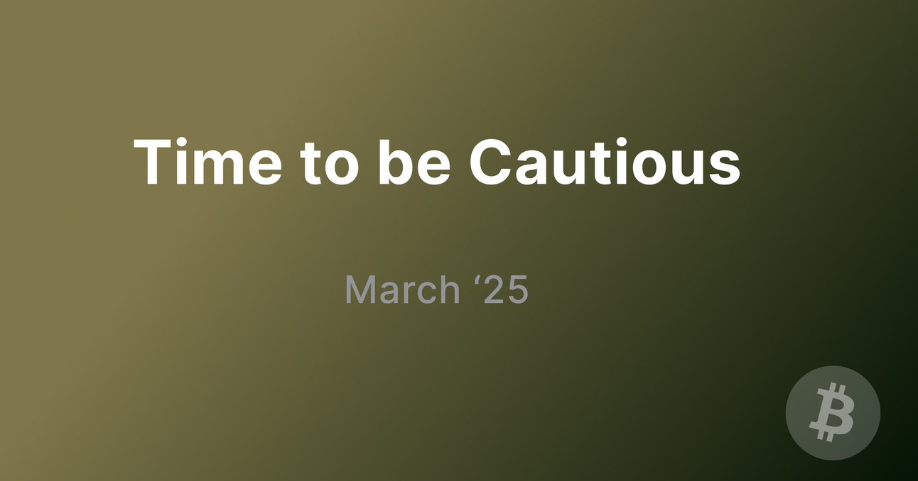 Time to be cautious. 