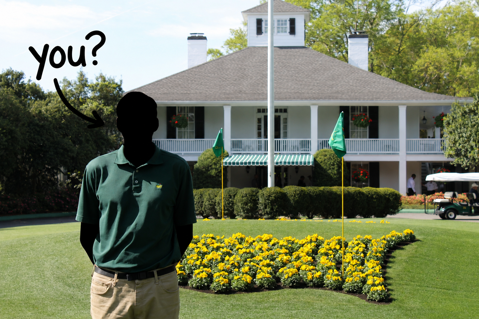 Could this be you outside the Augusta National clubhouse?