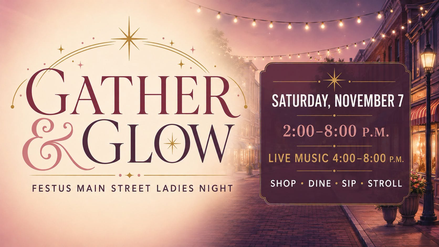 Gather and Glow Ladies Night Nov 7