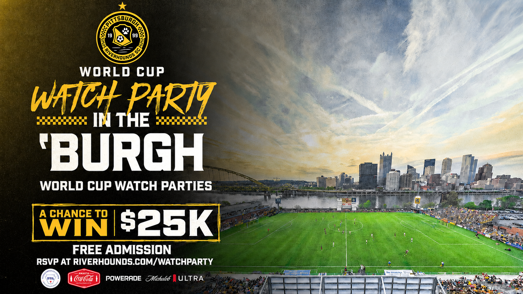 Riverhounds World Cup watch parties at F.N.B. Stadium, Station Square