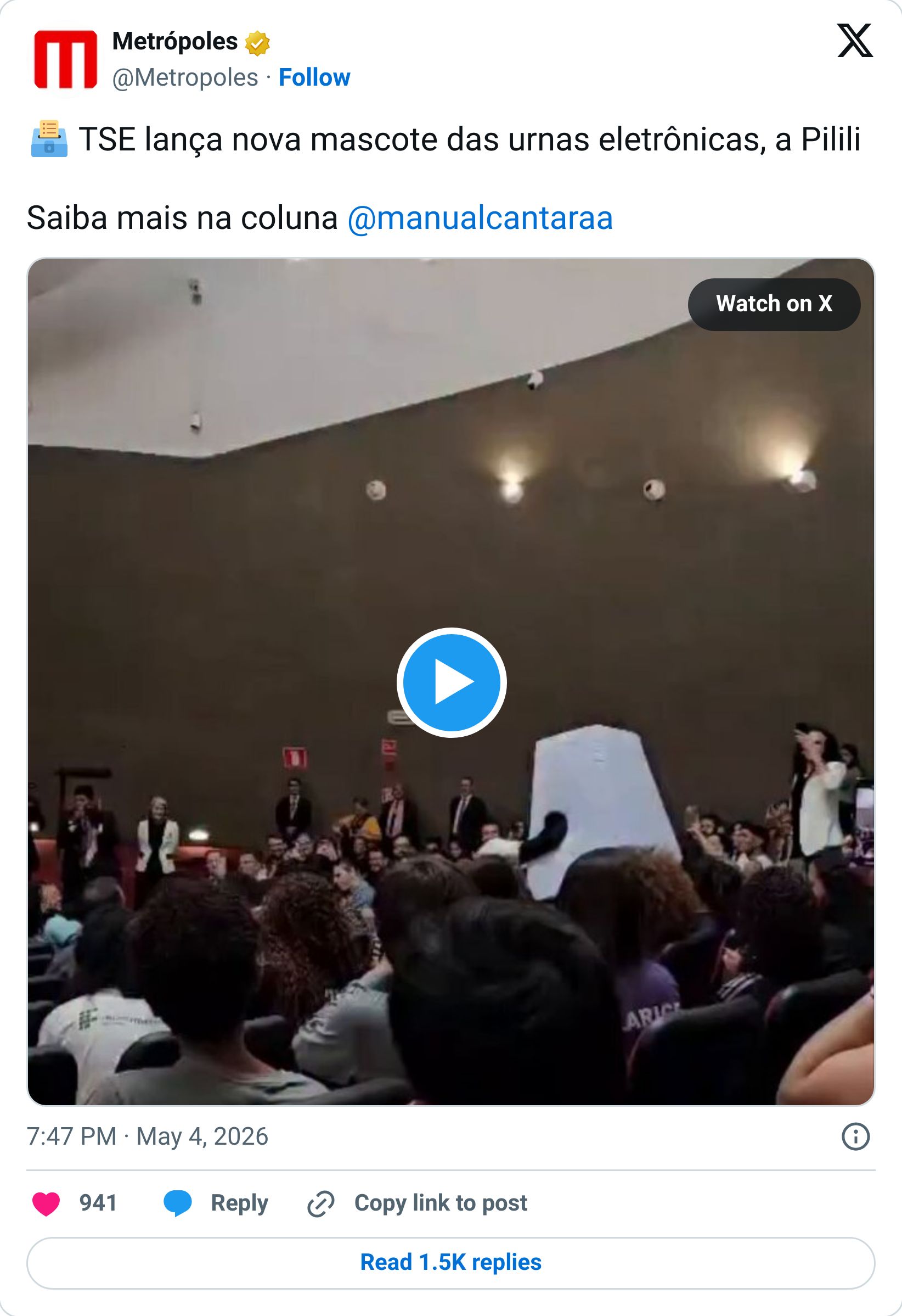 Tweet screenshot