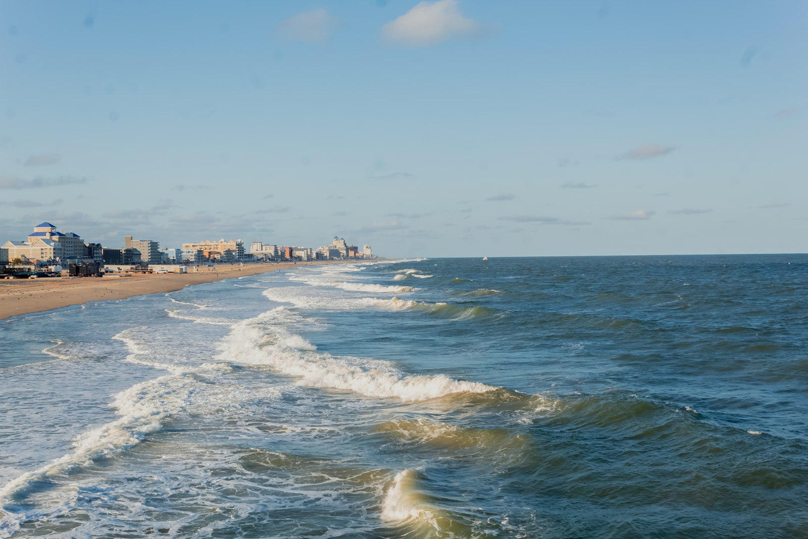 A fishing pier stretching into the Atlantic Ocean