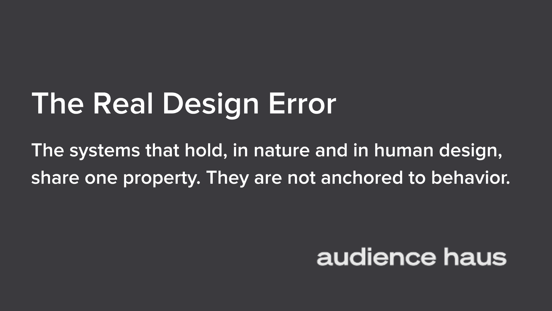 The Real Design Error