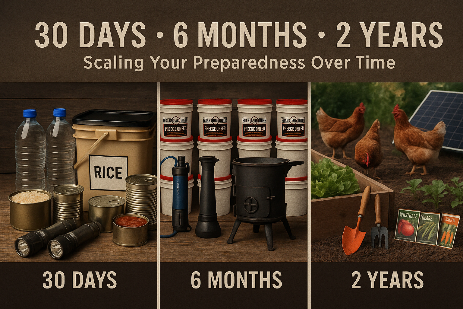 The 3 Levels of Preparedness: 30-Day, 6-Month, and 2-Year Plans