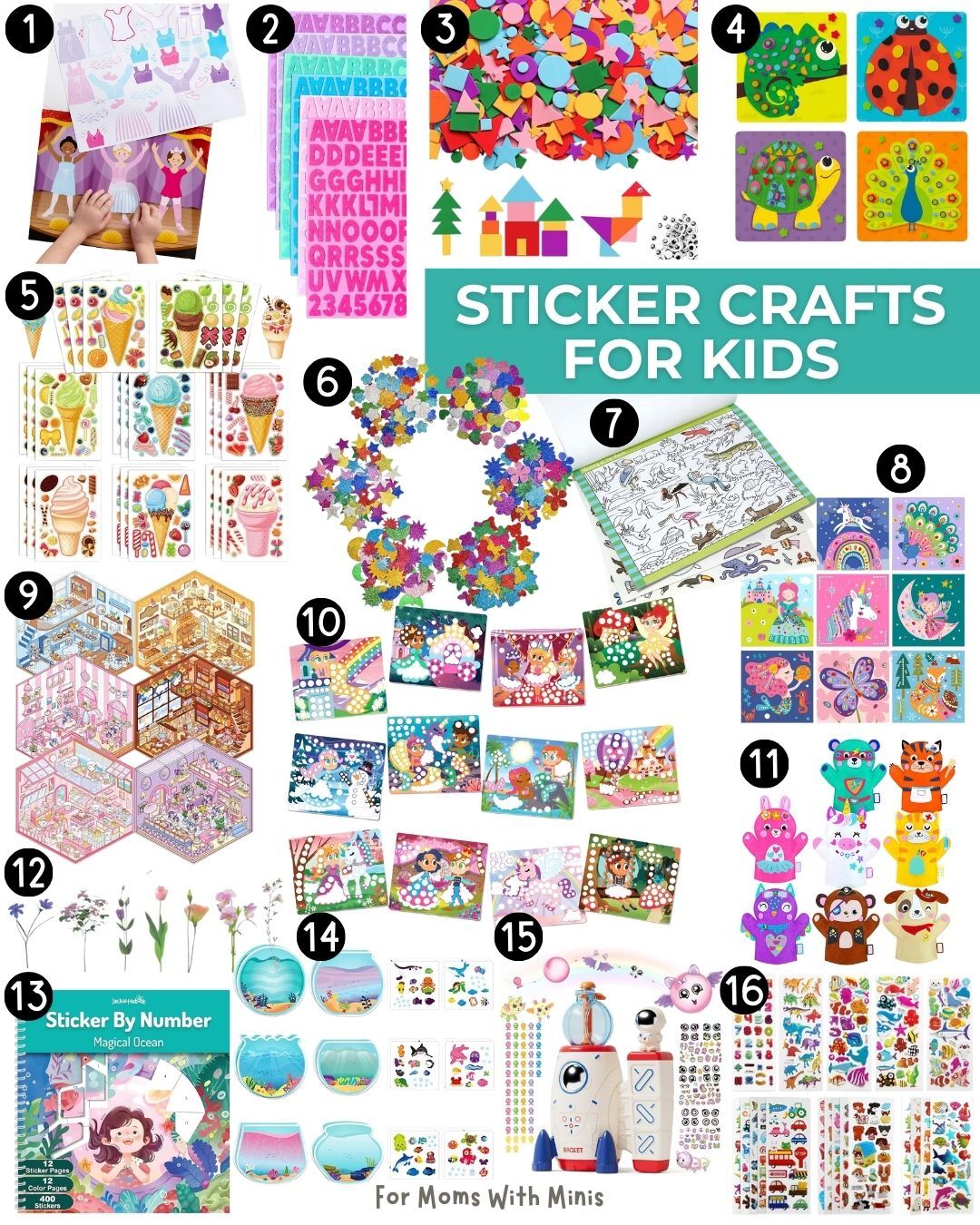 Tilted Sticker Craft Sticker Crafts for Kids