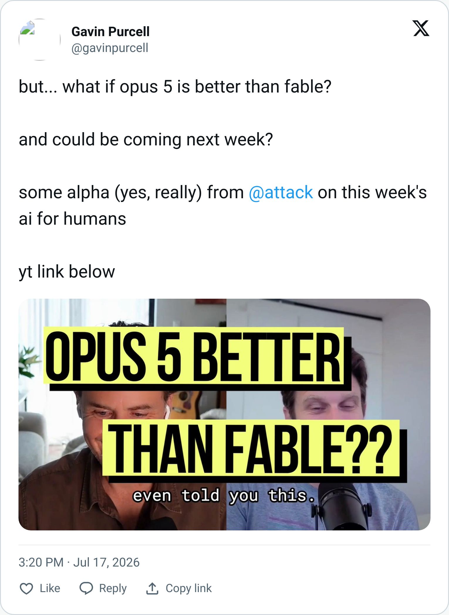 Tweet about Claude Opus 5 early access impressions