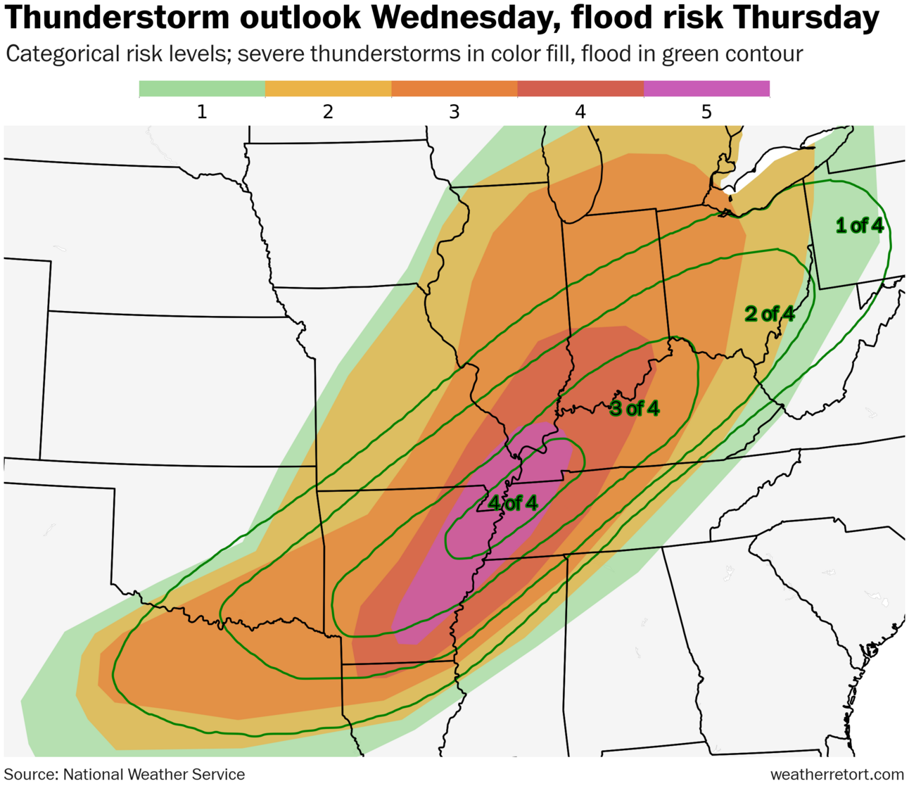 Tornado outbreak expected across South and Midwest on Wednesday