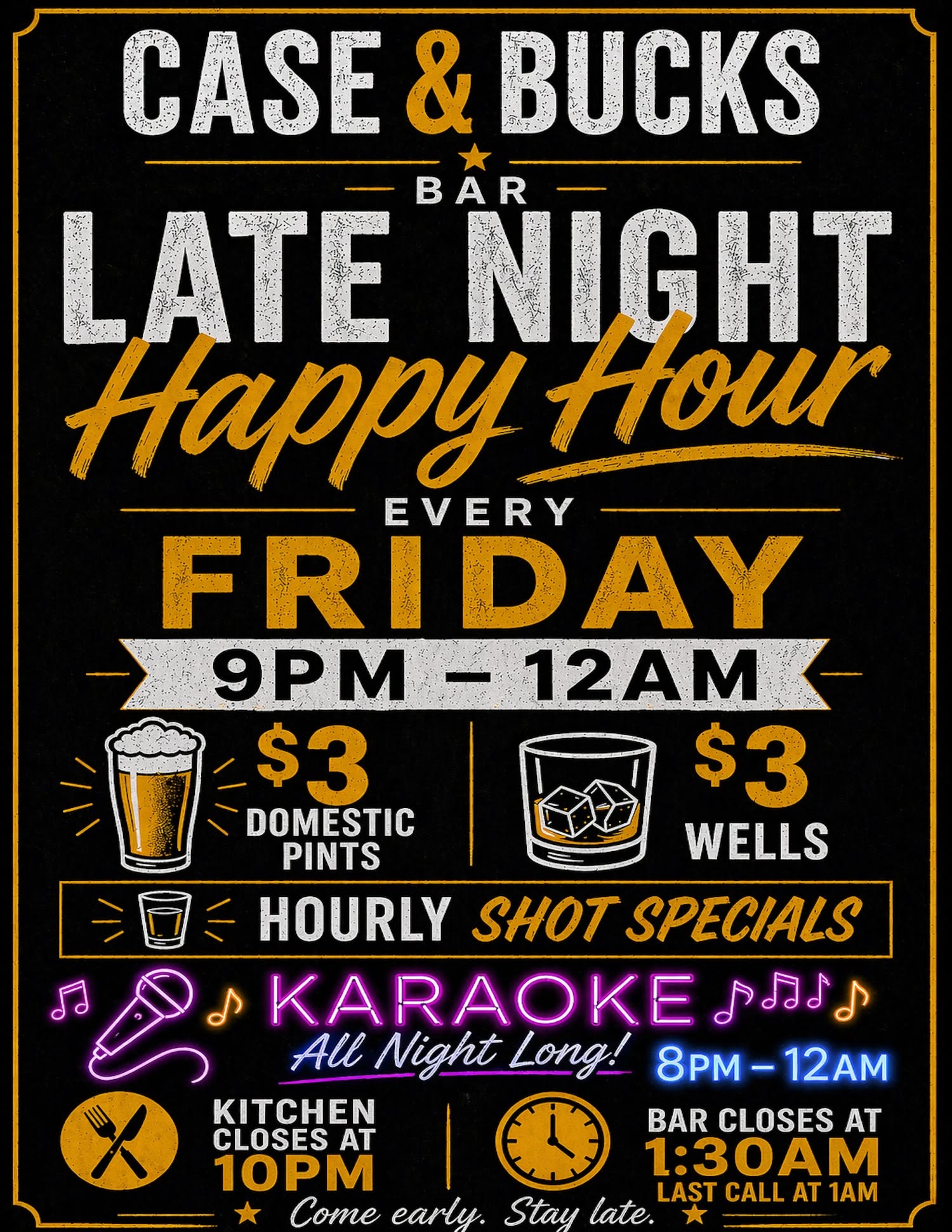 Case N Bucks Karaoke Recurring Fridays