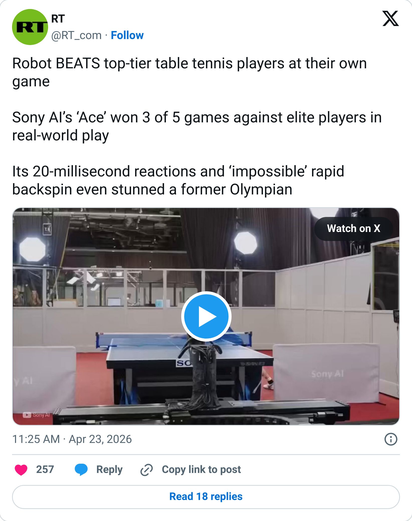 Tweet screenshot