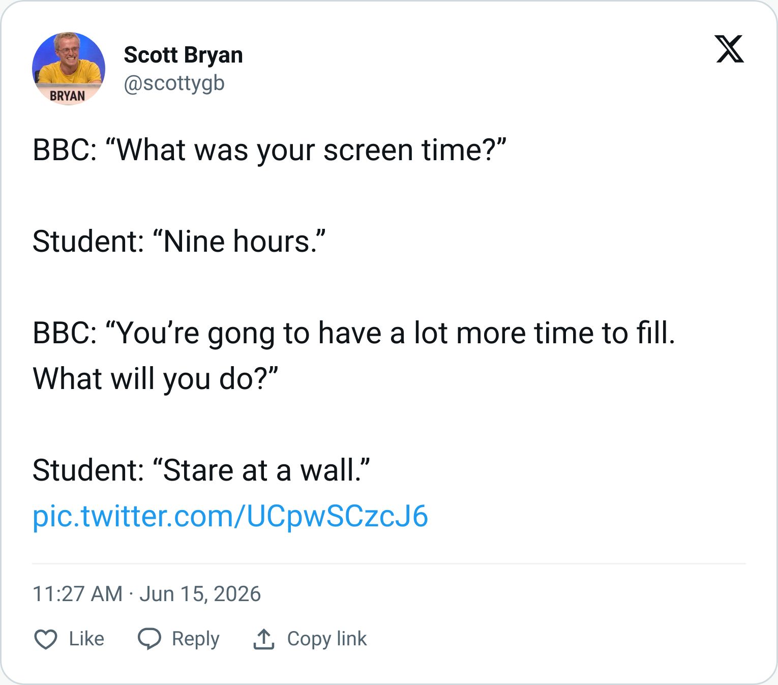 Tweet screenshot