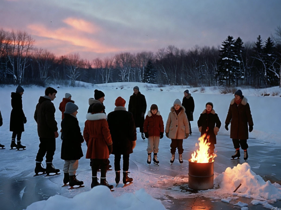 Helen’s Skating Party on the Pond, 1964