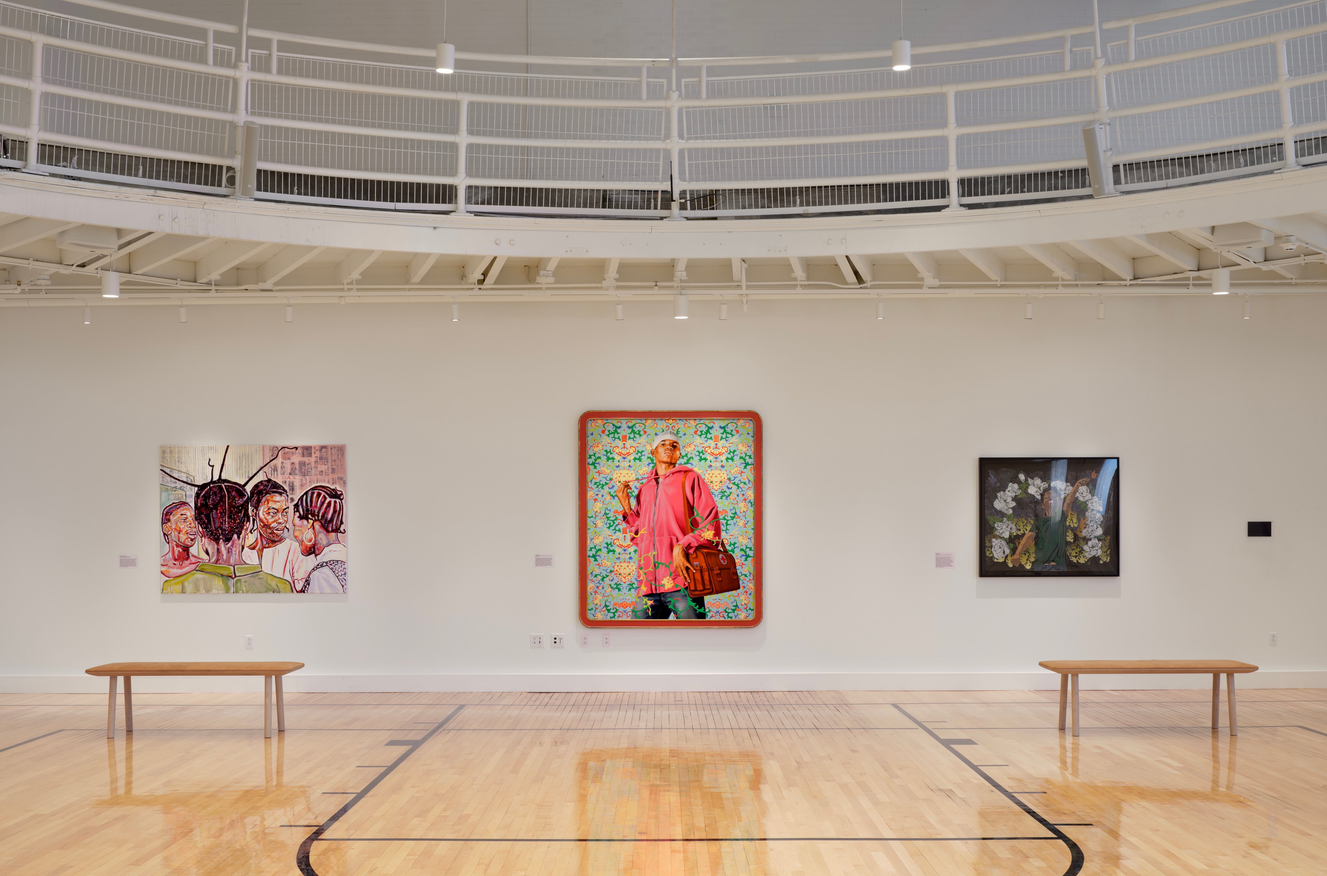 Contemporary art in the former YMCA gym at 21c Museum Hotel St. Louis