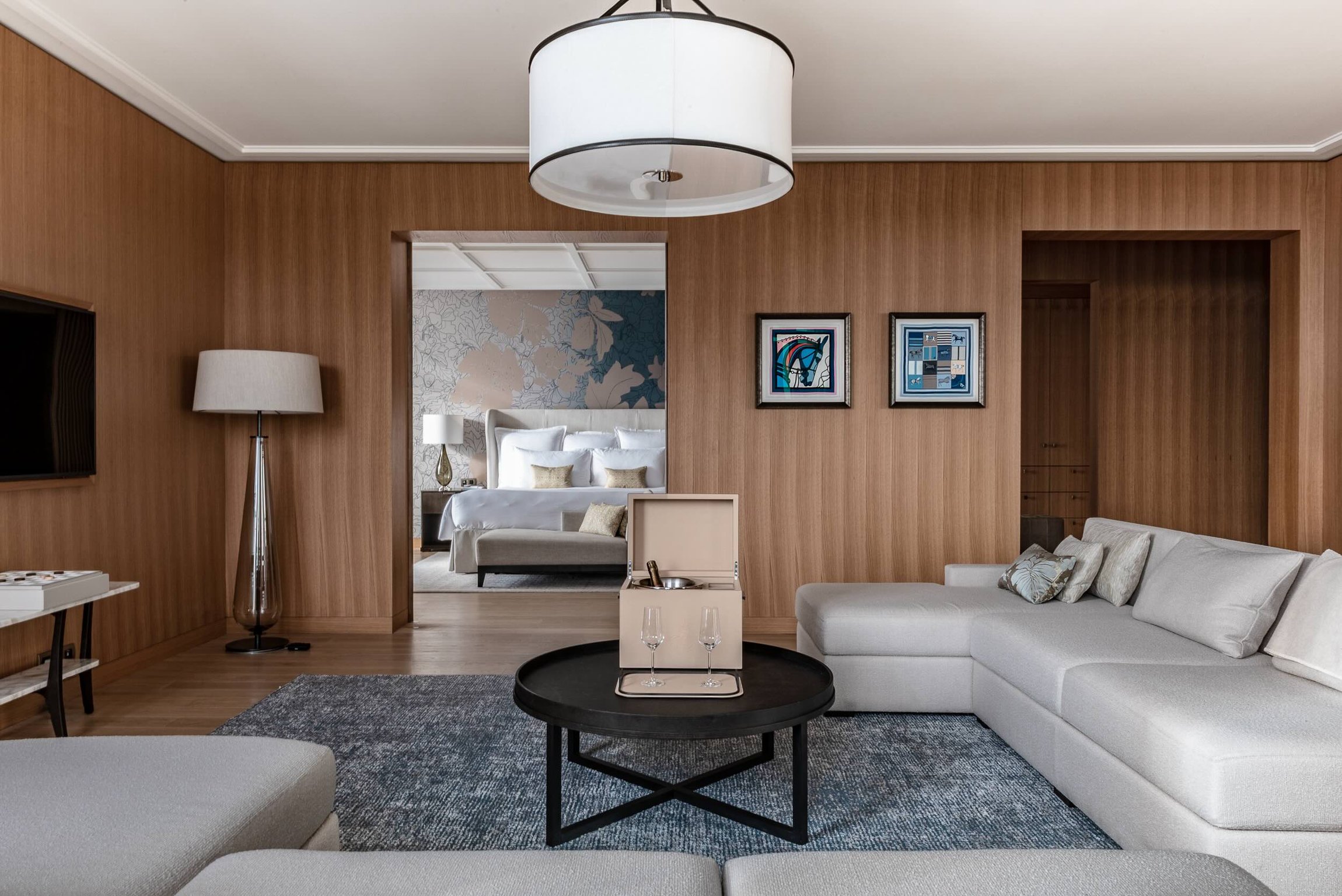 Spacious modern suite with a sitting area at Royal Champagne Hotel + Spa
