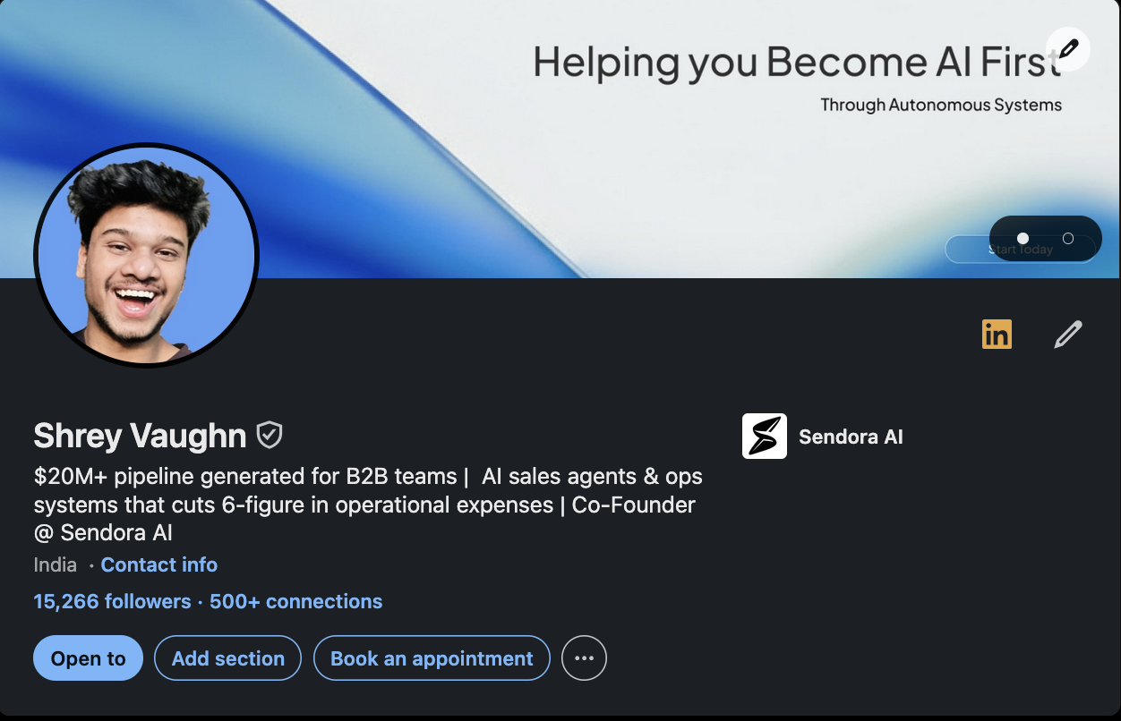Shrey Vaughn — LinkedIn Profile