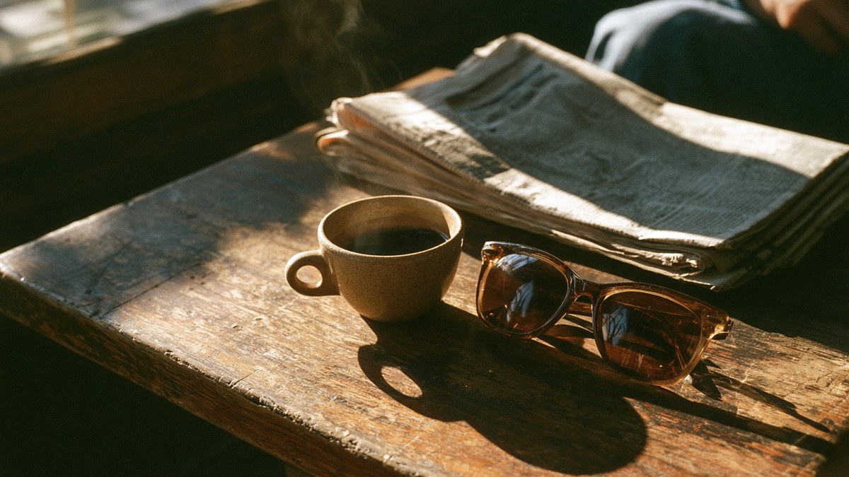 Close-up of a fresh cup of black coffee