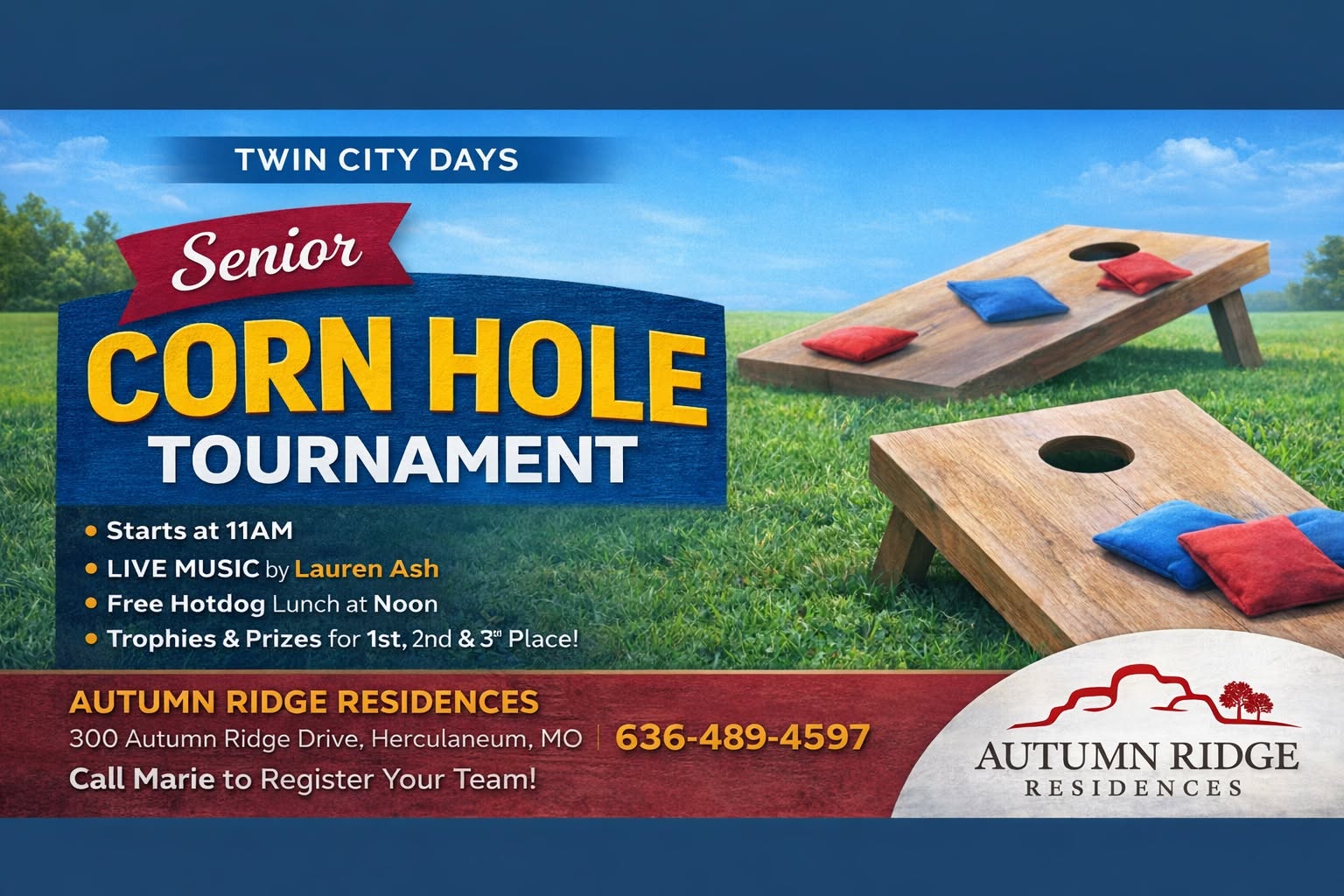 Senior Corn Hole Tournament Sept 11
