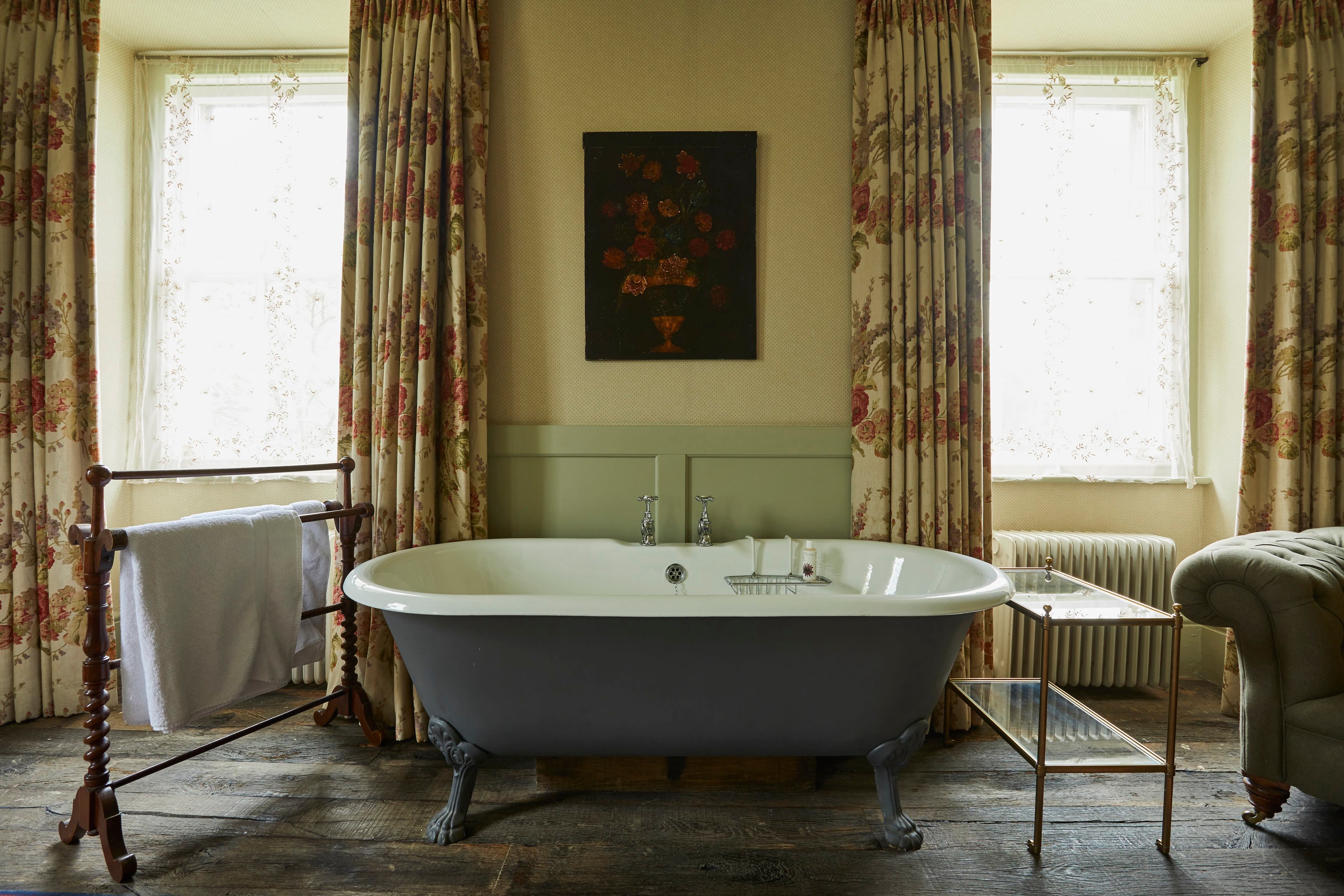Freestanding bathtub in a guest room at The Pig-near Bath
