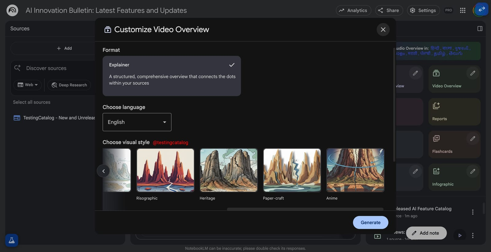 NotebookLM New Styles