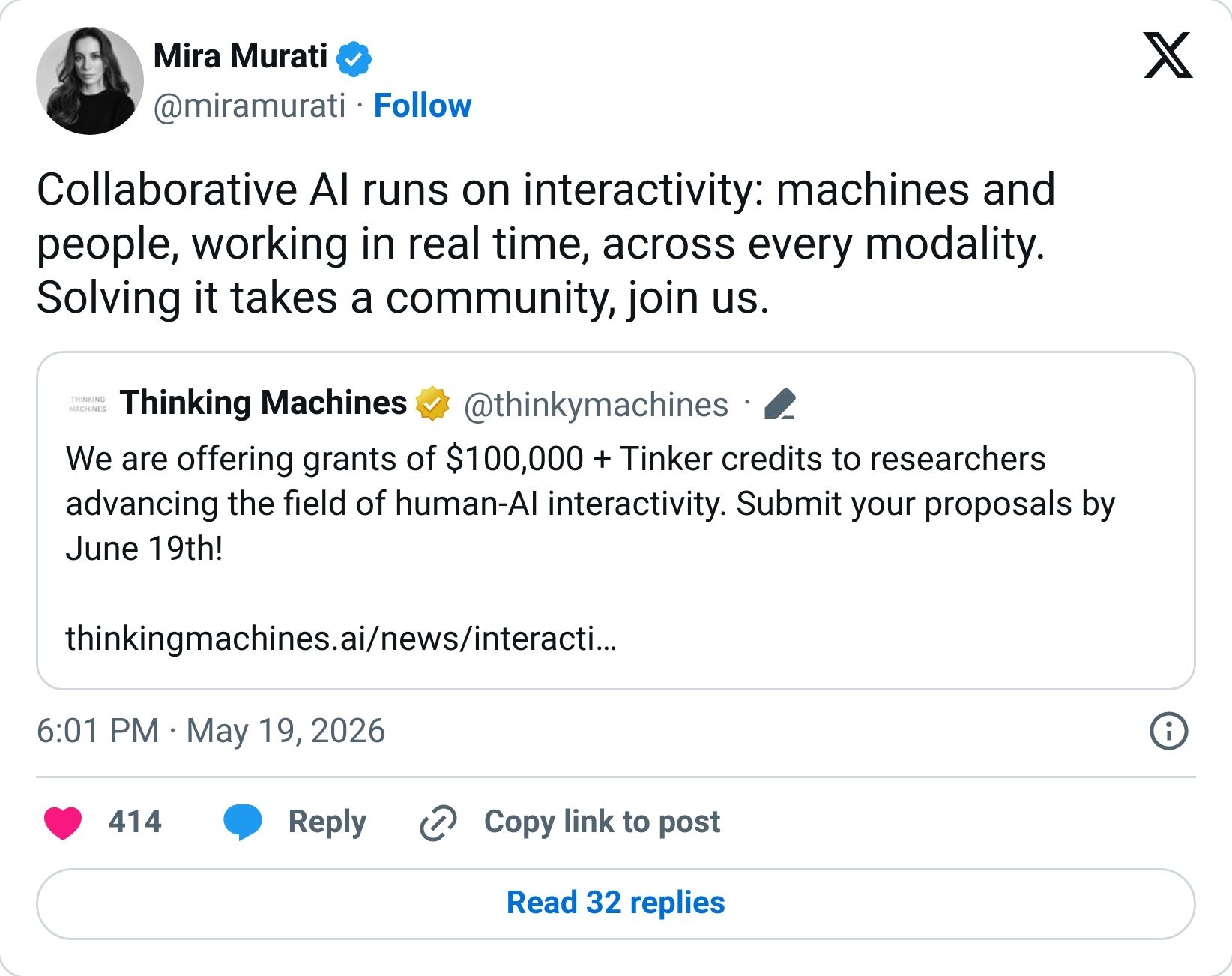 Tweet screenshot