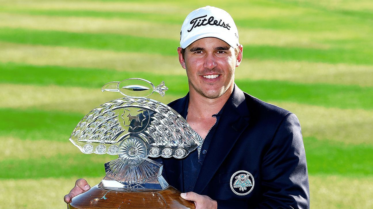 Brooks Koepka celebrating his first PGA Tour victory