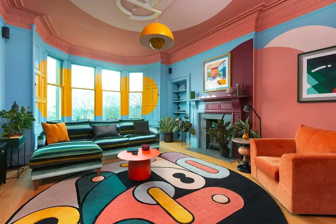 Textured Wall And Psychedelic Kitchen Apartment Reference: Psychedelic Color And Geometric Shapes Bring This Edinburgh Apartment