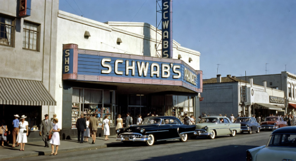Schwab’s Pharmacy on Sunset Blvd, 1950