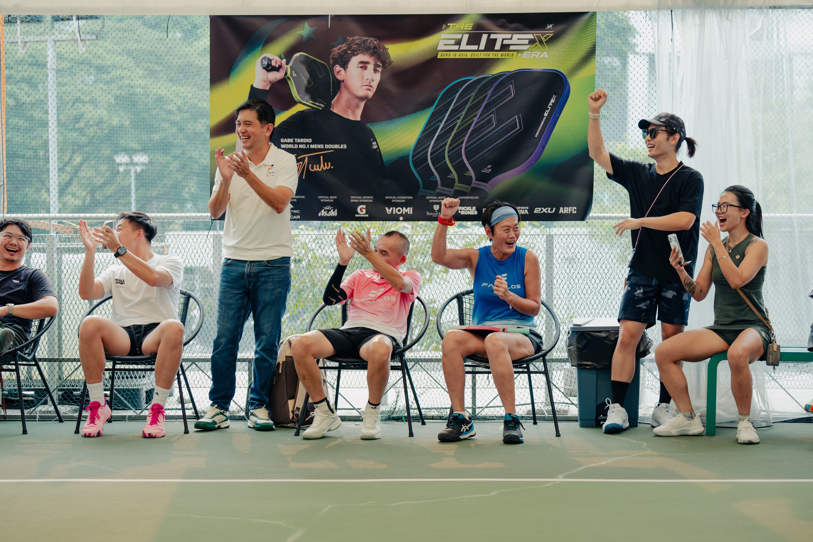 What do you do when you can't score a point off Gabe? You cheer from the sidelines. Yay!