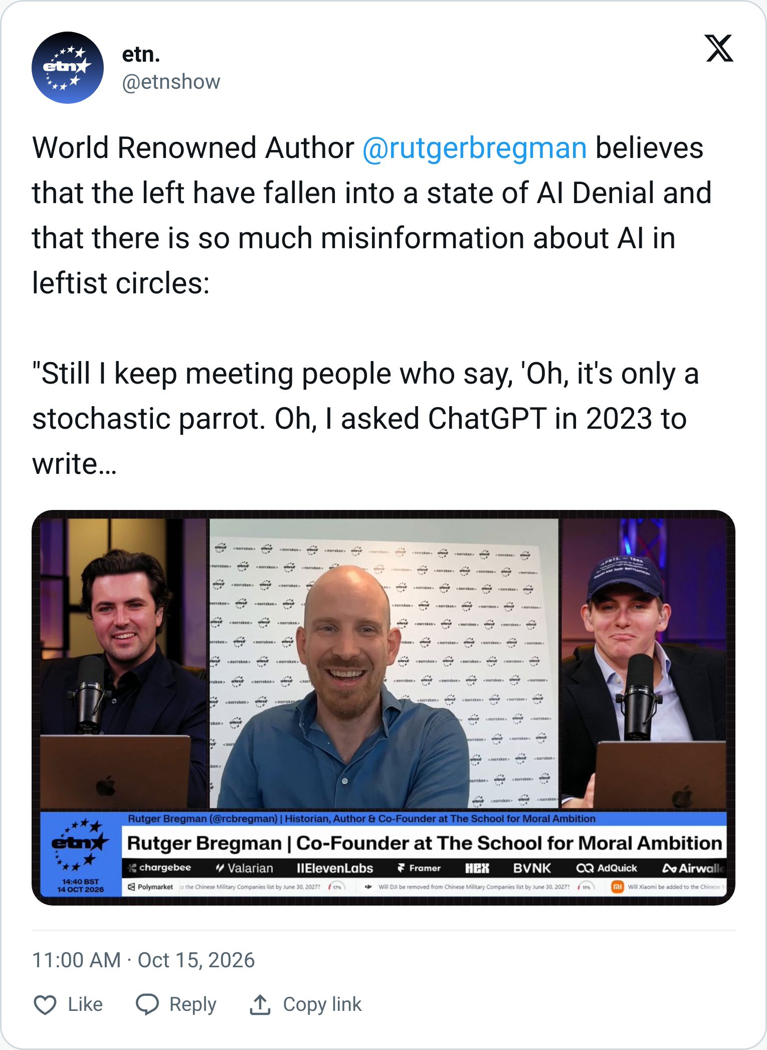 Tweet screenshot