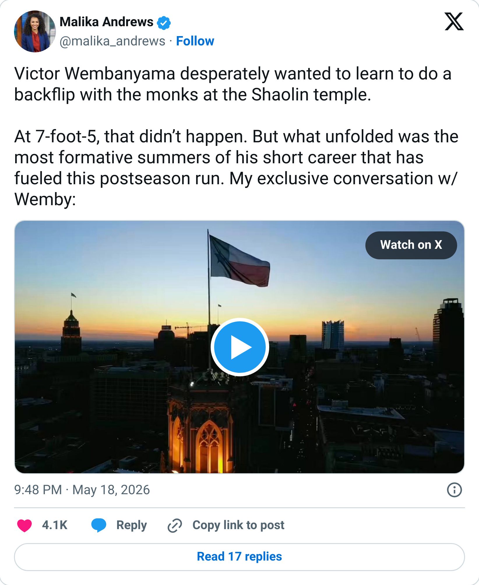 Tweet screenshot