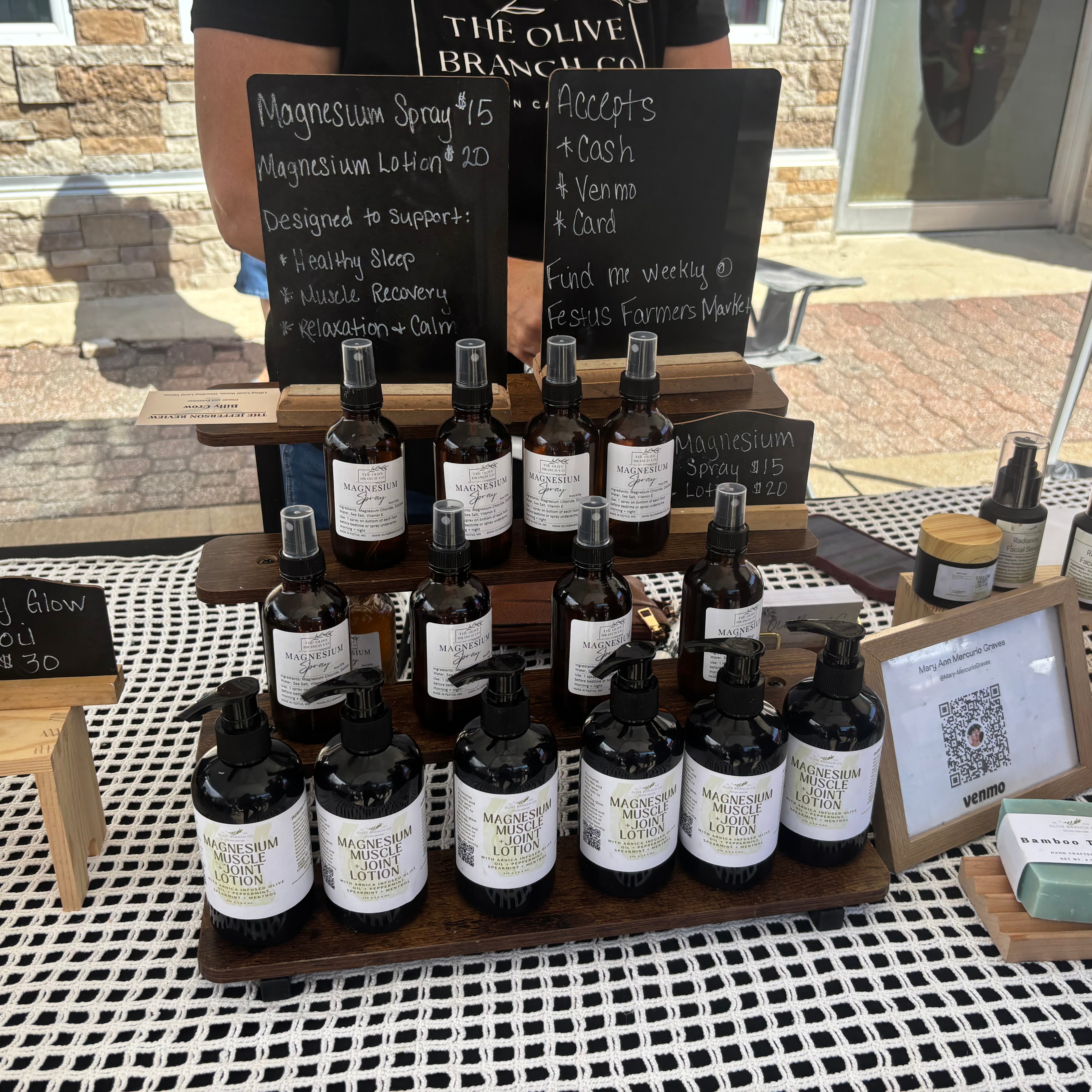 Handmade soaps displayed at Twin City Days