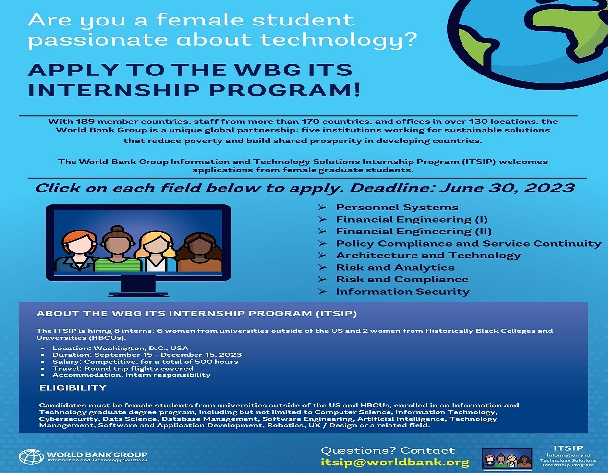 The World Bank Information and Technology Solutions Internship Program ...