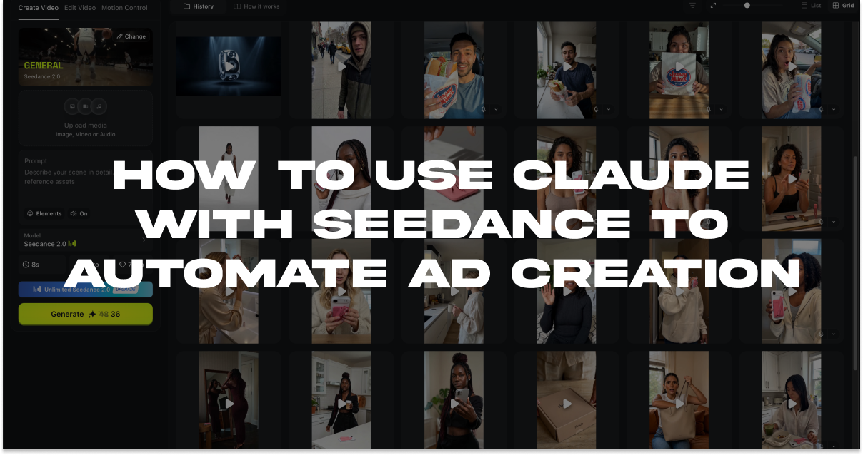 How to use Claude with Seedance to Automate Ads