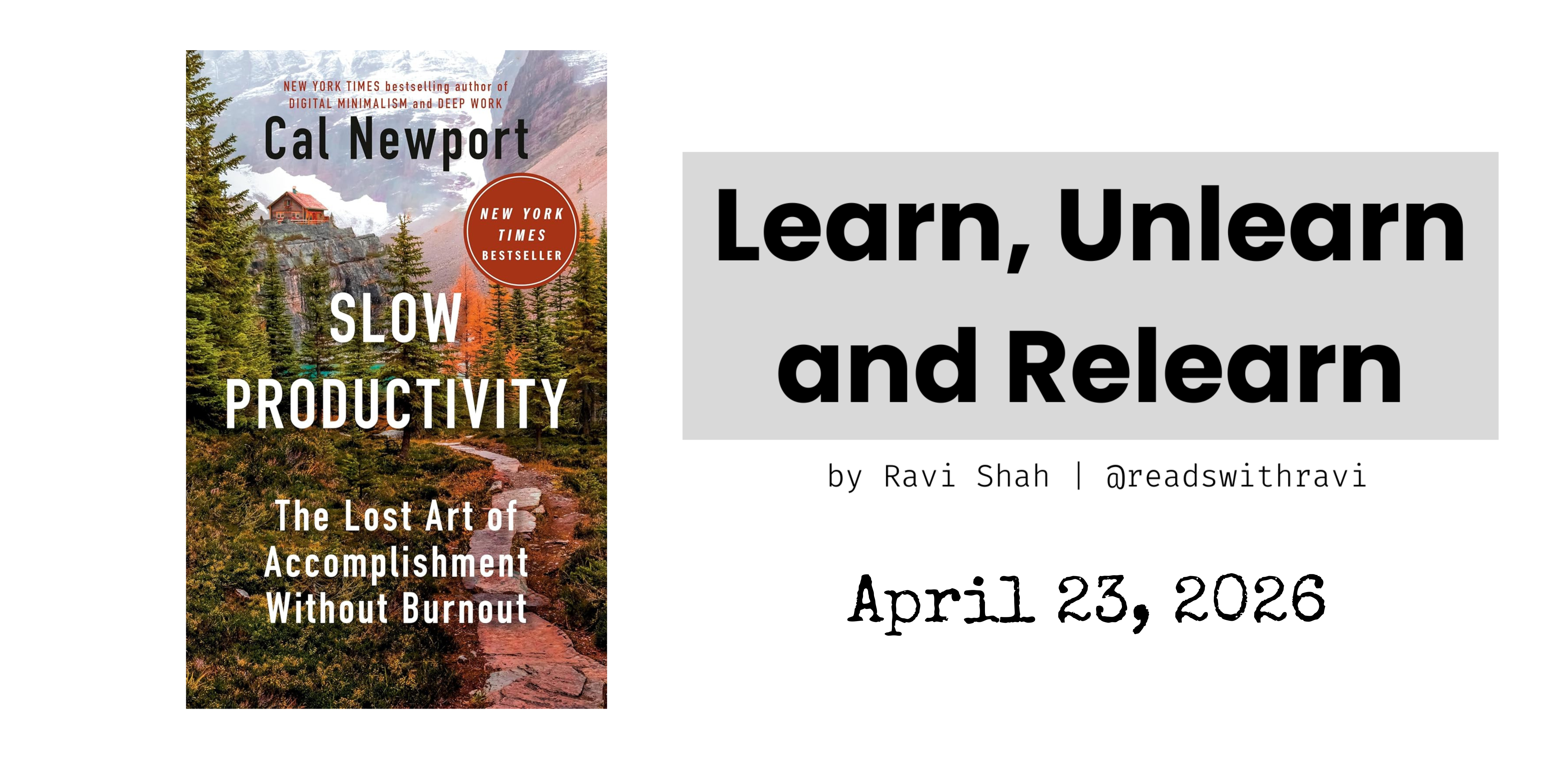 Slow Productivity, learn to be silent and reading of all good books.