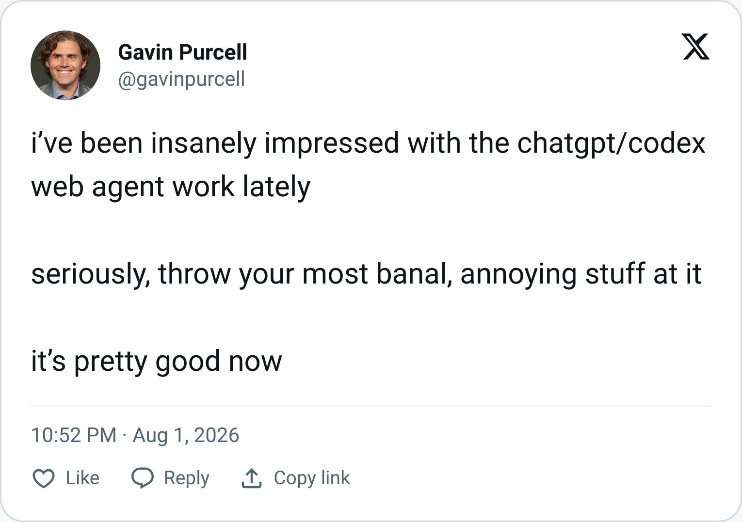 Gavin Purcell tweet about ChatGPT computer use