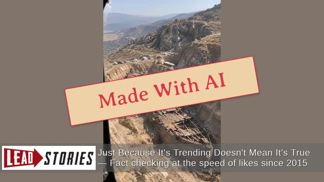 Lead Stories marks the Noah Ark dig video as made with AI