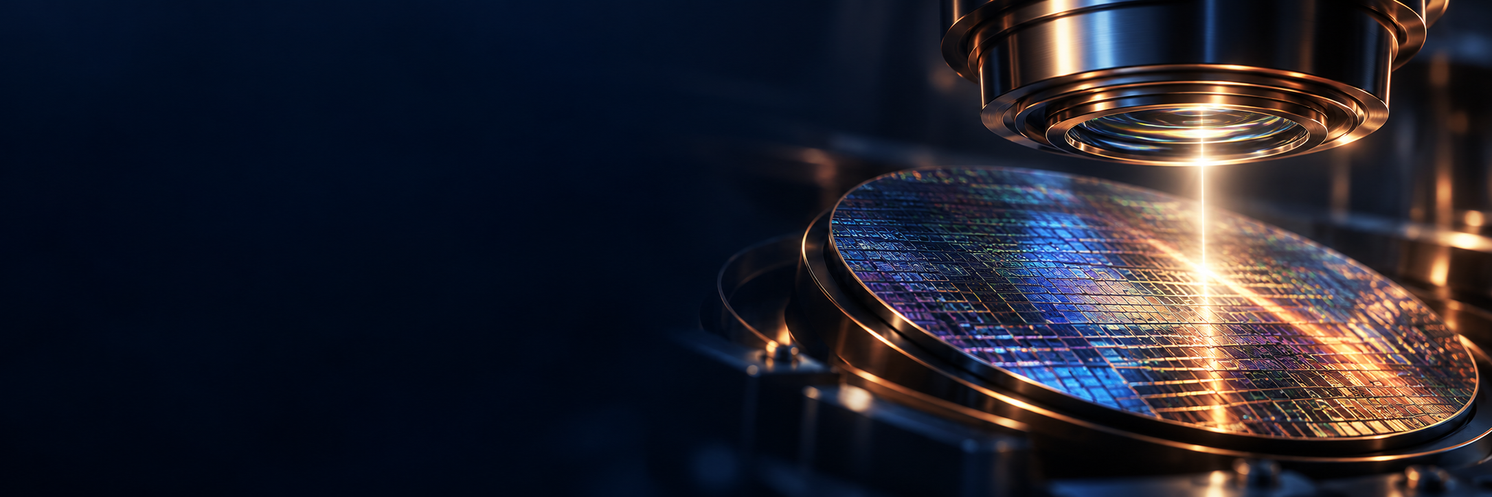 Editorial illustration of semiconductor research