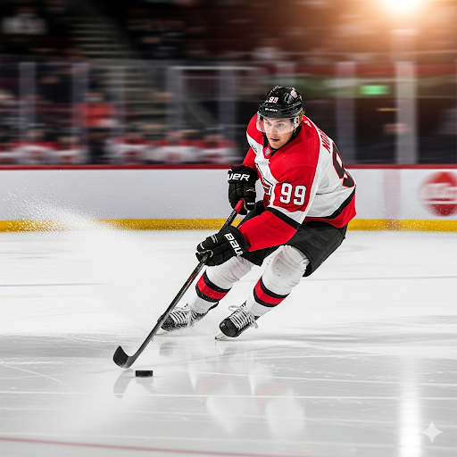 Hockey player skating