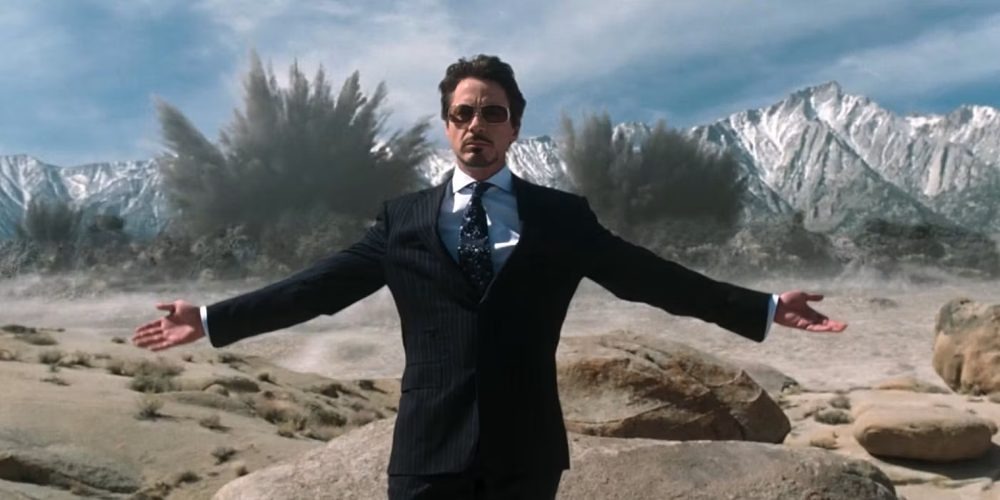 Tony Stark in the Afghan desert, Iron Man (2008)