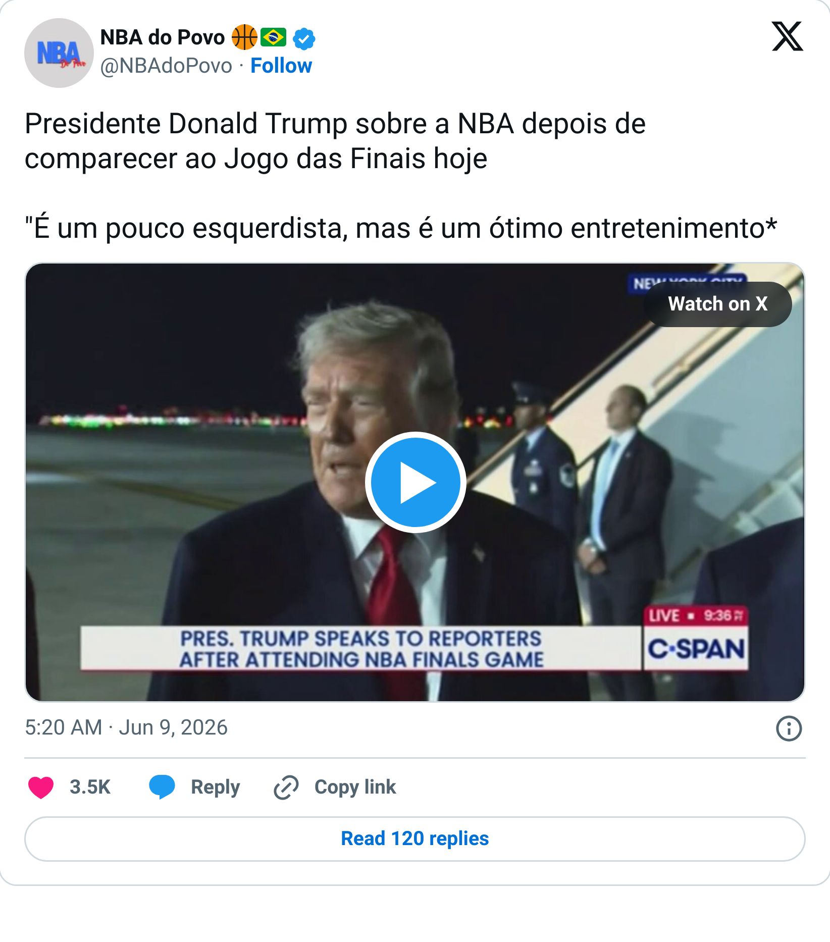 Tweet screenshot