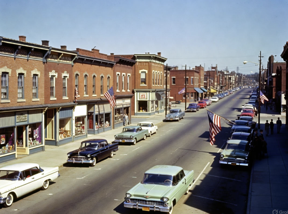 Main Street, Anytown USA, 1962
