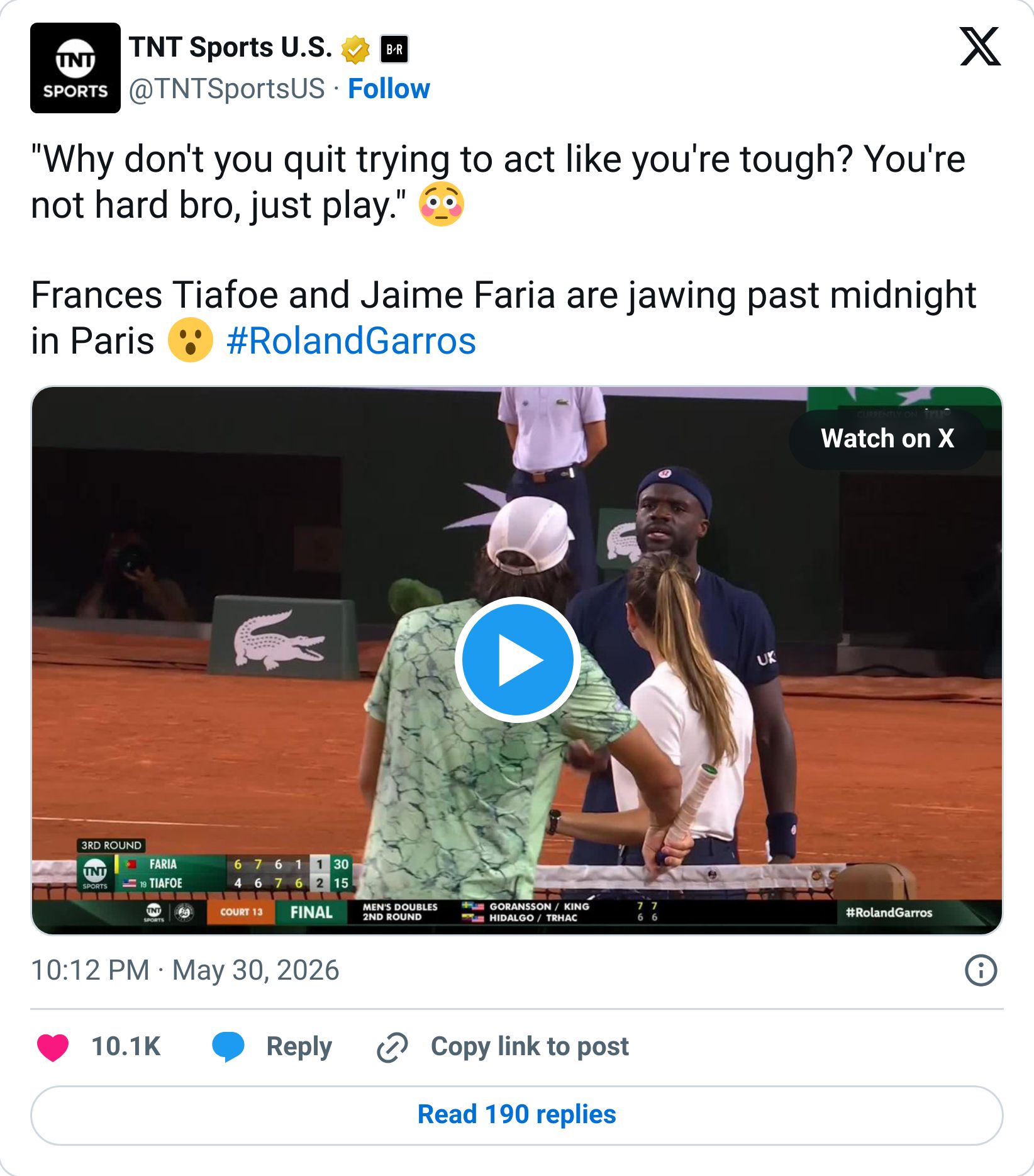 Tweet screenshot