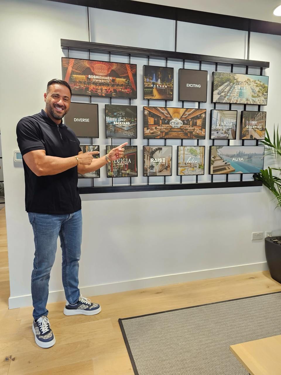 Sunset Hospitality Group brand wall