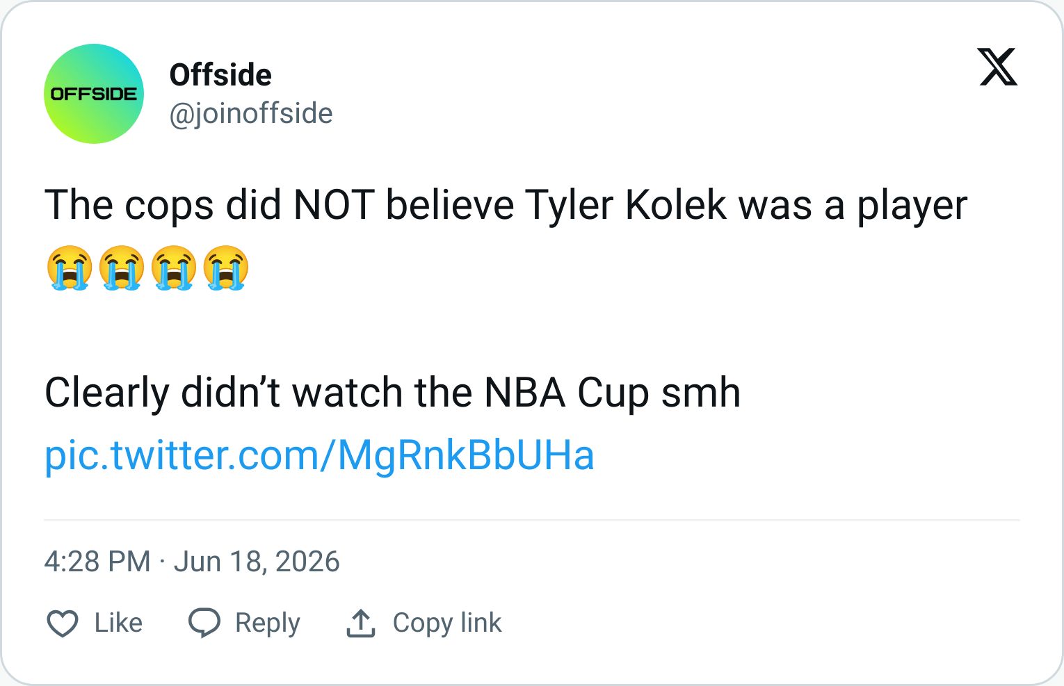 Tweet screenshot